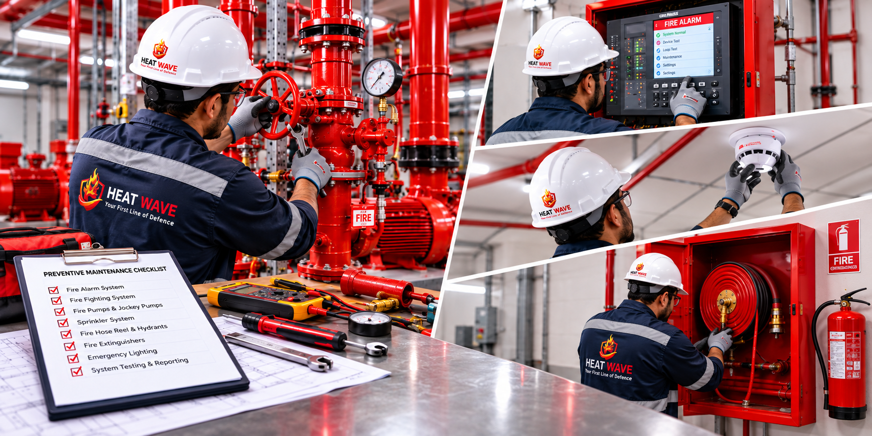 Heat Wave technician carrying out fire system maintenance